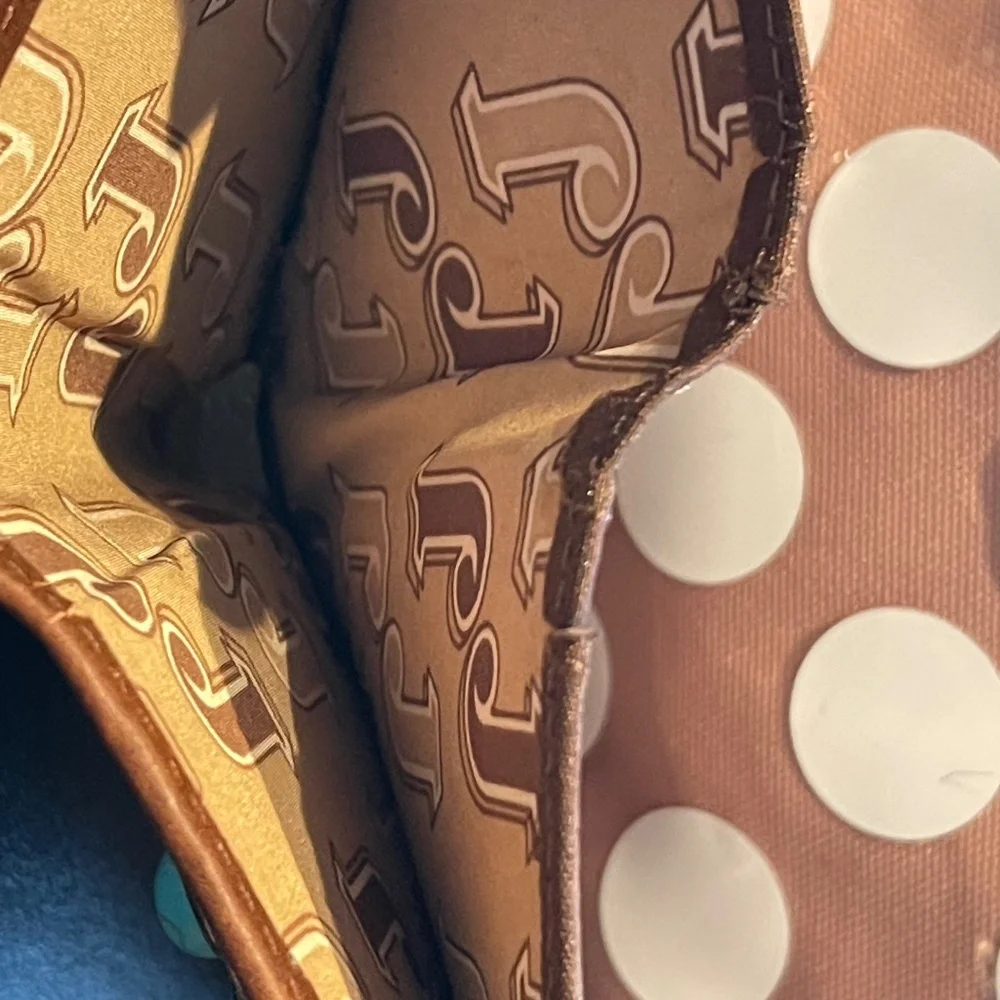 Justin Boots Turquoise Naja Concho Brown Wallet - NWT - Picture 6 of 8